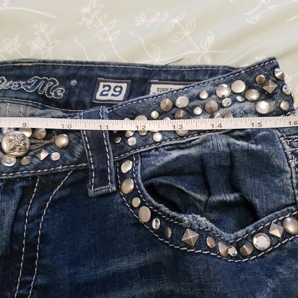 Miss Me Y2K Vtg Signature Boot Distressed Jeans JW4288833 bling Western Size 29 - Picture 4 of 8